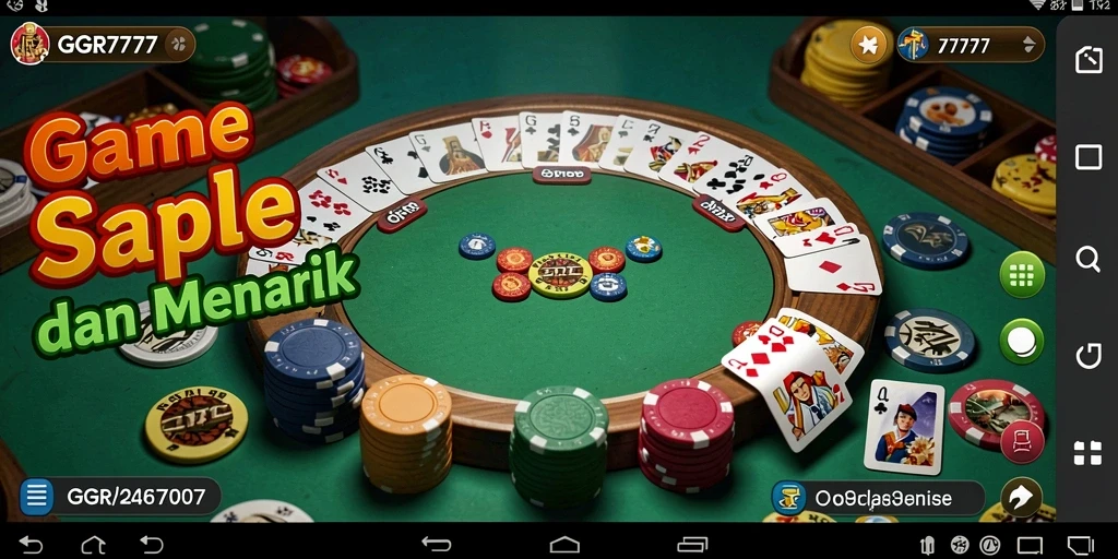 Gambar gameplay GGR7777 memperlihatkan suasana seru permainan Gaple.