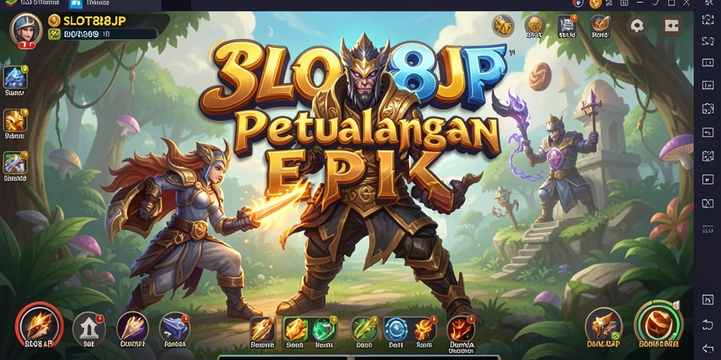 Tampilan gameplay SLOT88JP dengan karakter yang beraksi di dunia RPG.