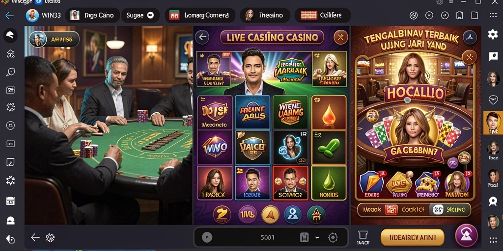 Screenshot gameplay Live Casino yang mendebarkan dan interaktif.