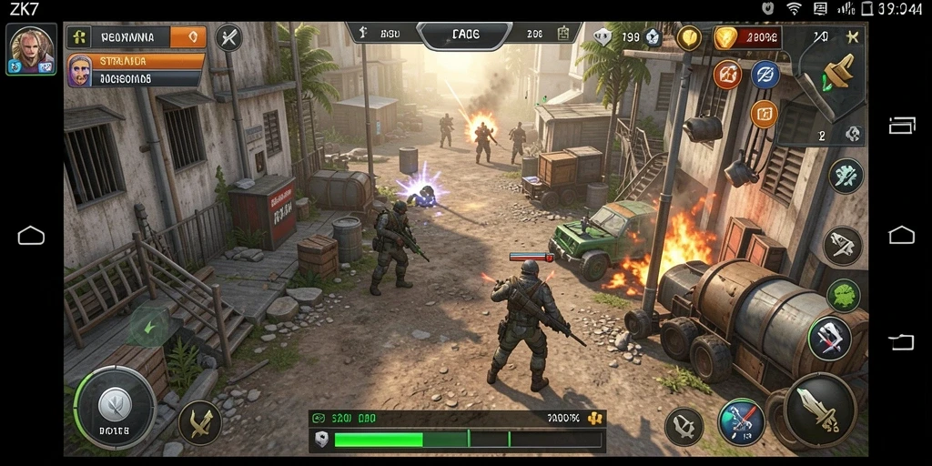 Screenshot gameplay ZK7 menunjukkan strategi dan taktik yang mendalam.